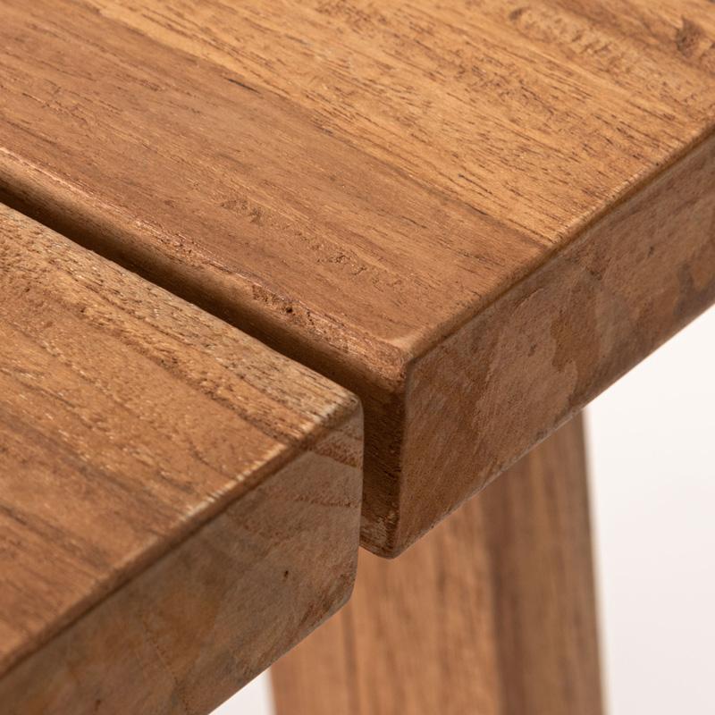 スツール 椅子 観葉植物 チーク材 無垢材 玄関 四角 ハンドメイド 木