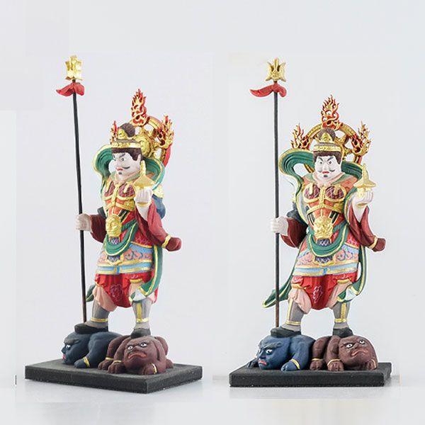 本日 クーポン+PayPay高還元】多聞天 毘沙門天 木造 仏像 四天王