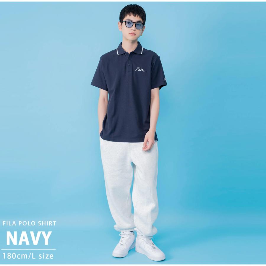 FILA（フィラ） 特価 ポロシャツ メンズ 半袖 無地 綿100% ビジネス