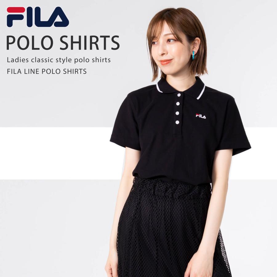 FILA（フィラ） ポロシャツ レディース 半袖 綿 無地 ゴルフウェア