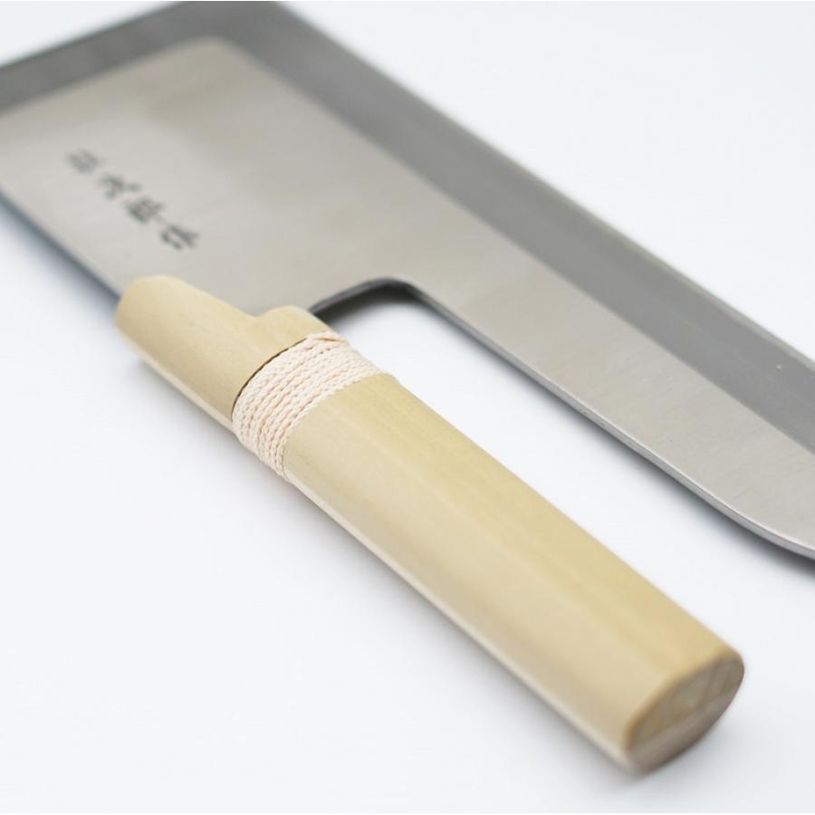 めん切り包丁 壮次郎27cm 白木柄 ステンレス そば切り 包丁 蕎麦切り