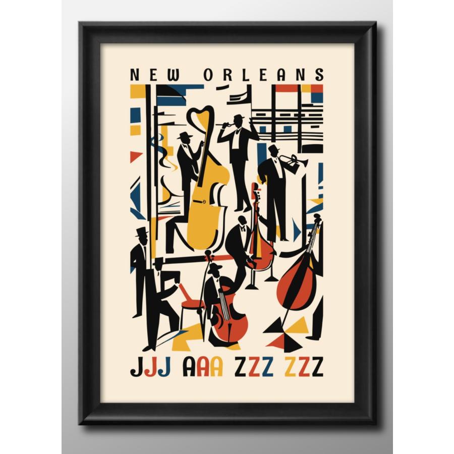 ポスター ニューオーリンズ ジャズ JAZZ 音楽 絵画 インテリア A3