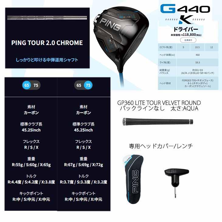 PING（ピン） G440 K ドライバー DRIVER [JC]/9度/10.5度/12度/ピン