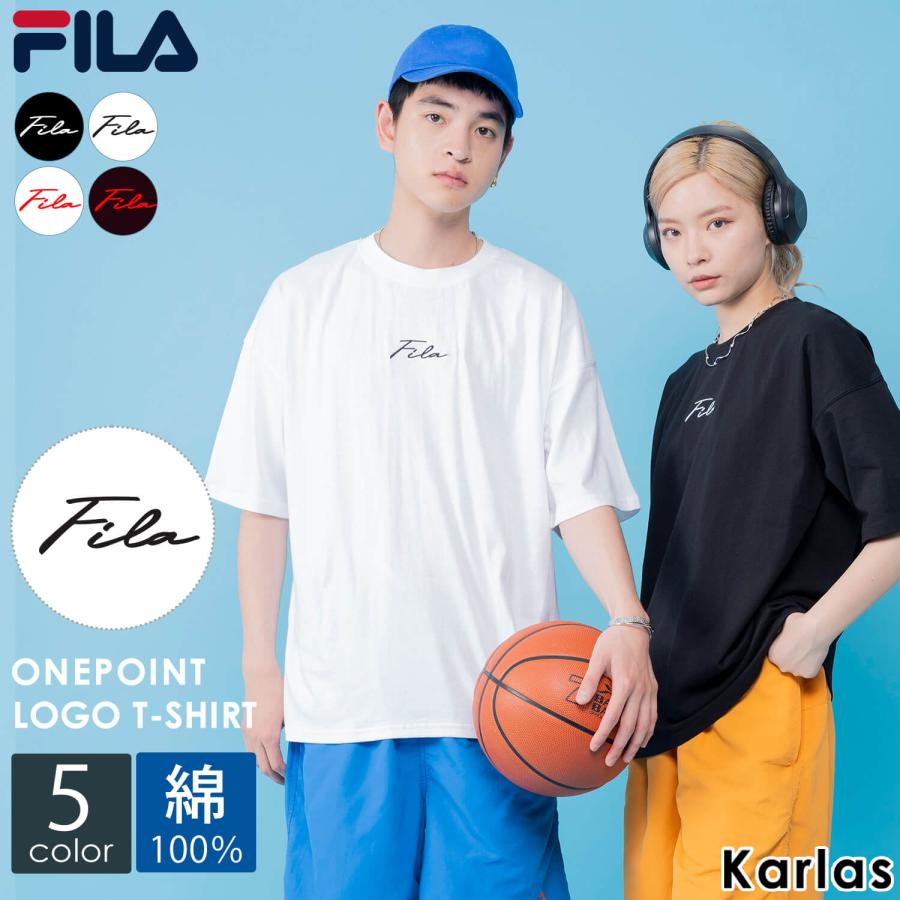 FILA（フィラ） 特価 tシャツ メンズ 半袖 無地 白 綿 クルーンネック