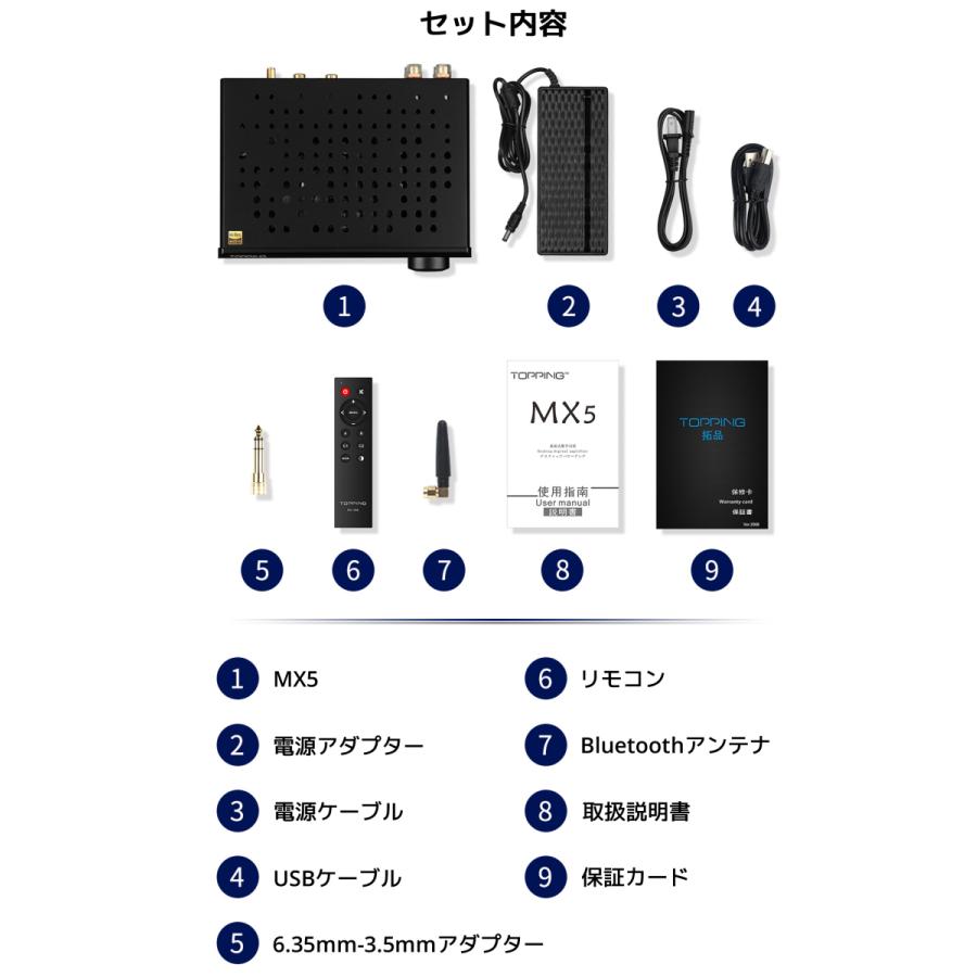 Topping トッピング MX5 クラスD パワーアンプ ヘッドホンアンプ