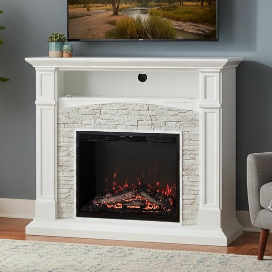 23インチ電気暖炉 セネカ クリスプホワイト/送料無料/ロイドグランデ