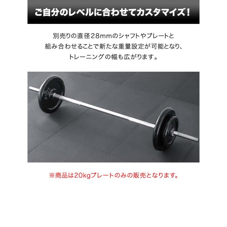 FIELDOOR（フィールドア） 1年保証 バーベル 用 プレート 20kg 2個