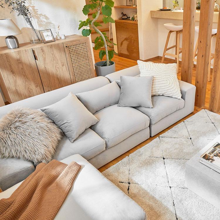 LOWYA（ロウヤ） ローソファー 3人掛け l字 4人掛け おしゃれ カウチ