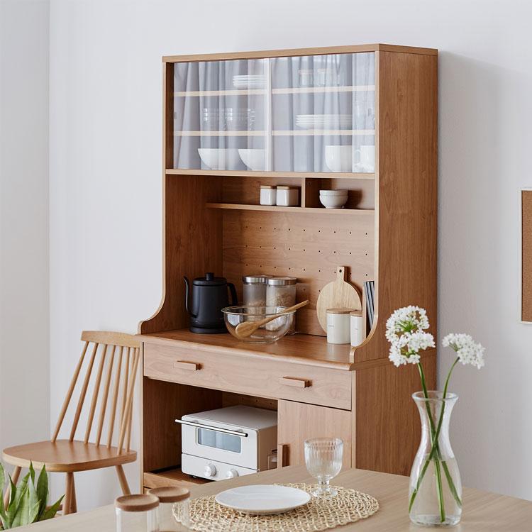 LOWYA（ロウヤ） 食器棚 レンジ台 キッチンボード おしゃれ 収納 棚