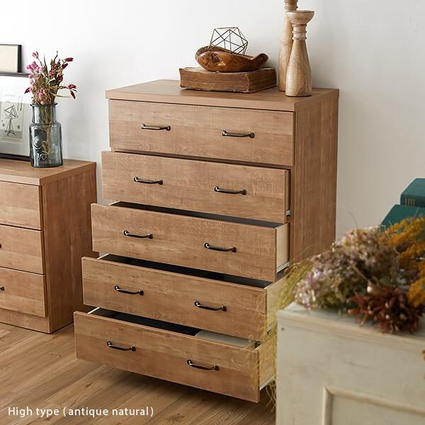 LOWYA（ロウヤ） チェスト 木製 おしゃれ 80 120 衣類収納 収納