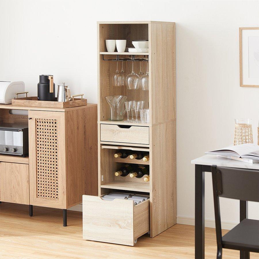 LOWYA（ロウヤ） 食器棚 グラス収納 おしゃれ お酒ラック キッチン収納