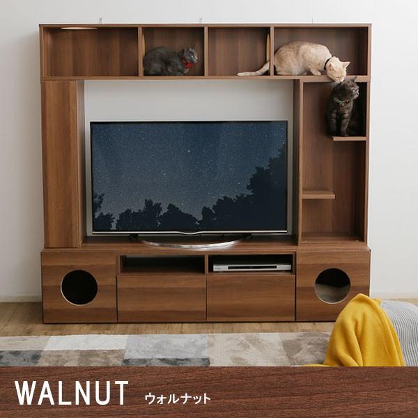 LOWYA（ロウヤ） テレビ台 ハイタイプ 猫家具 AVラック 180cm 収納