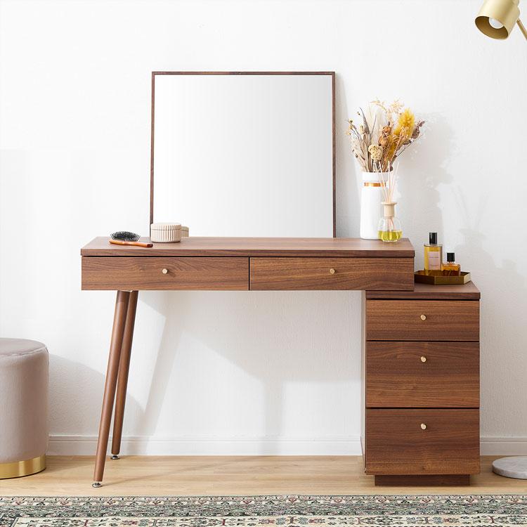 LOWYA（ロウヤ） ドレッサー 正方形ミラー付き デスク テーブル 可愛い