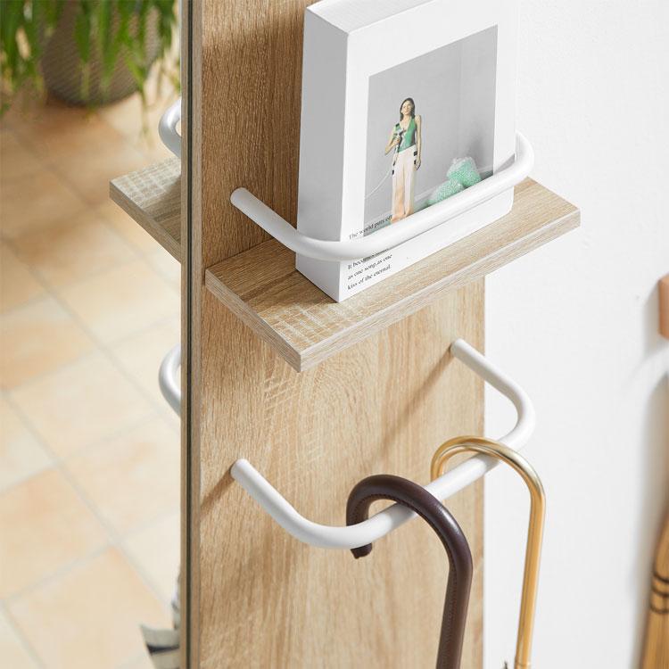 LOWYA（ロウヤ） 突っ張り 鏡 ラック 白 収納 壁面収納 おしゃれ