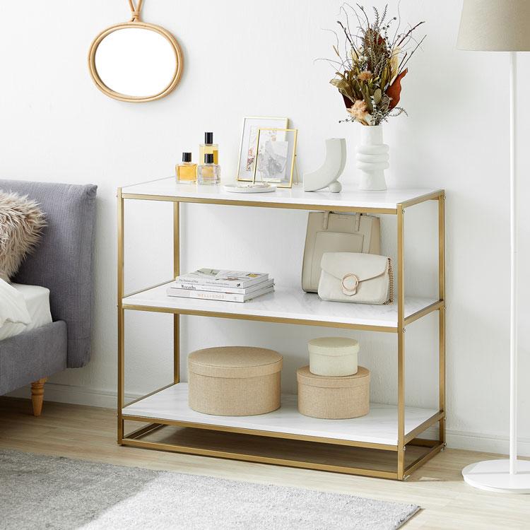 LOWYA（ロウヤ） オープンラック おしゃれ 大理石柄 かわいい 3段 幅