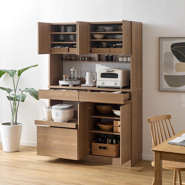 LOWYA（ロウヤ） 食器棚 キッチンボード キッチン収納 幅120cm