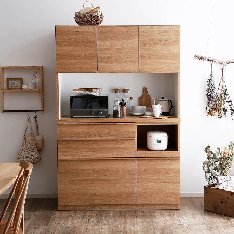 LOWYA（ロウヤ） 食器棚 おしゃれ 完成品 キッチン収納 120cm