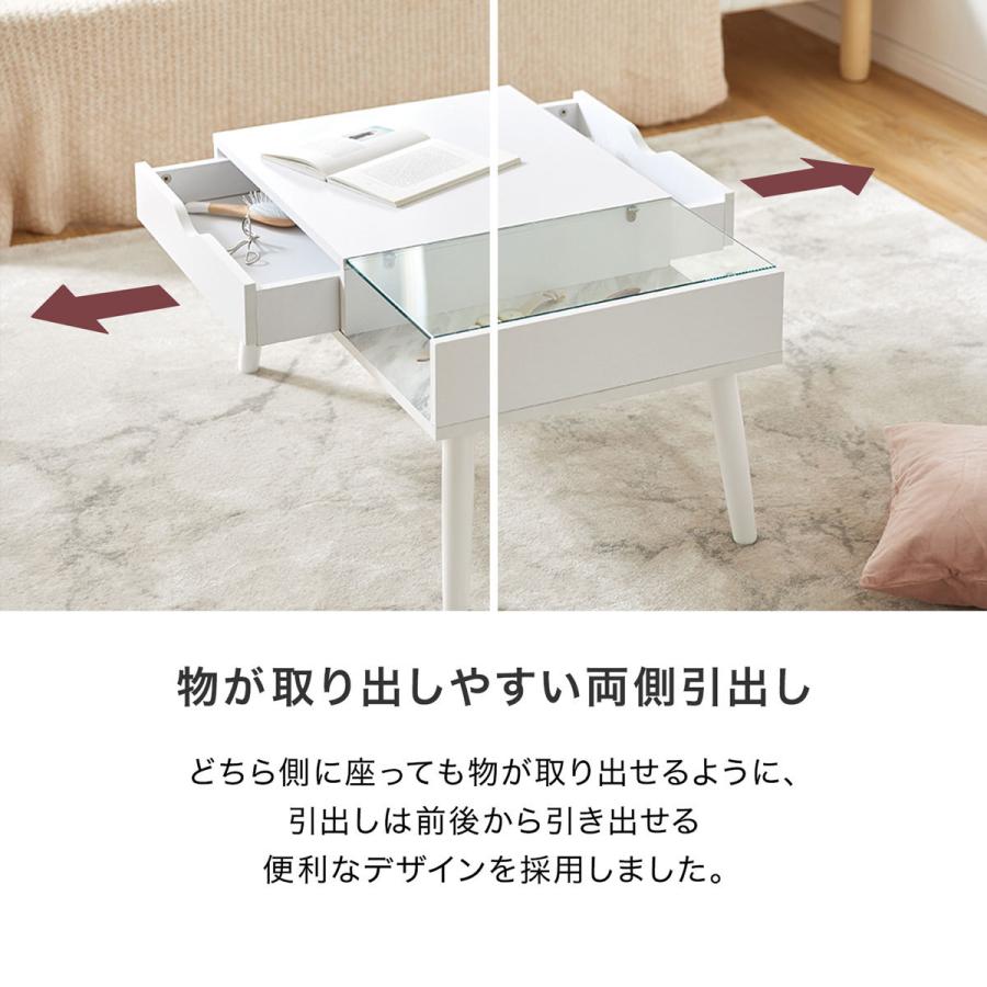 LOWYA（ロウヤ） ローテーブル ガラス センターテーブル おしゃれ