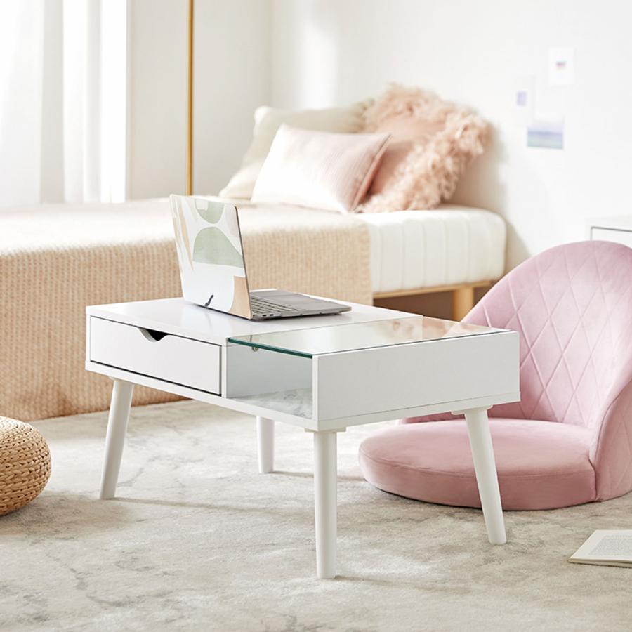 LOWYA（ロウヤ） ローテーブル ガラス センターテーブル おしゃれ