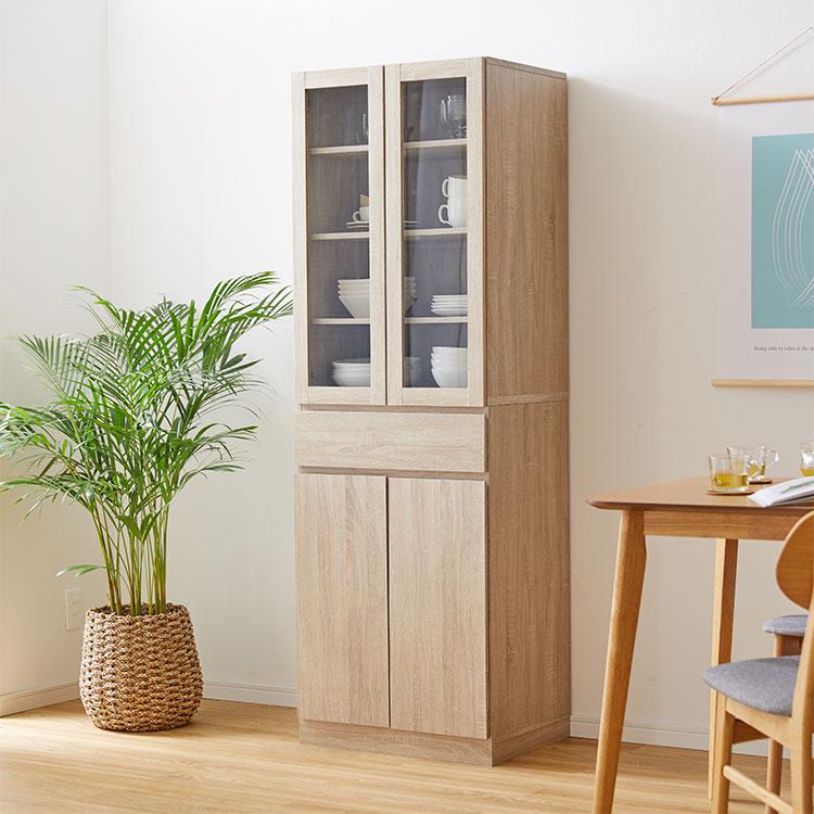 LOWYA（ロウヤ） 食器棚 60cm キッチン収納 おしゃれ スリム 台所