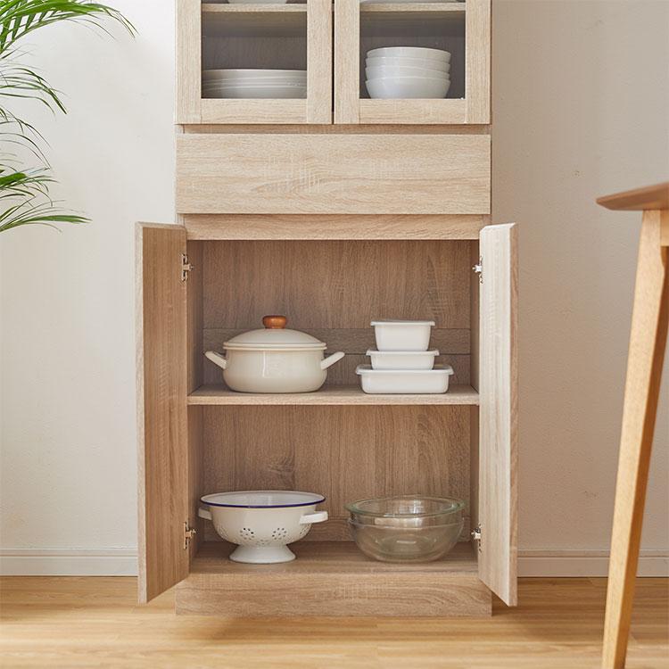 LOWYA（ロウヤ） 食器棚 60cm キッチン収納 おしゃれ スリム 台所