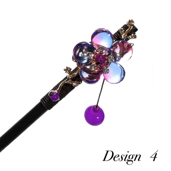 かんざし 一本差し 桜 梅 花 木製 シンプル 木 天然木 黒壇 京都 髪