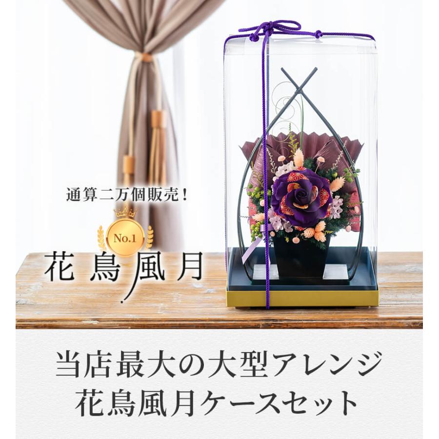 プリザーブドフラワー 花鳥風月ケースセット お誕生日 退職祝い 古希