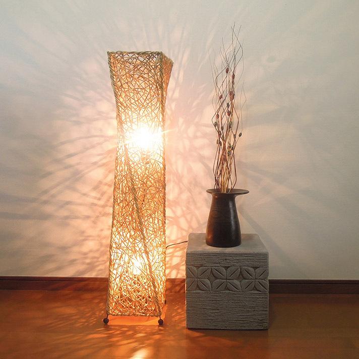 フロアライト アジアン おしゃれ ラタン セクシーランプ 2灯式 LED電球