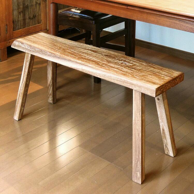 オールドチーク スツール ベンチ 幅90cm おしゃれ 木製 無垢材 チェア