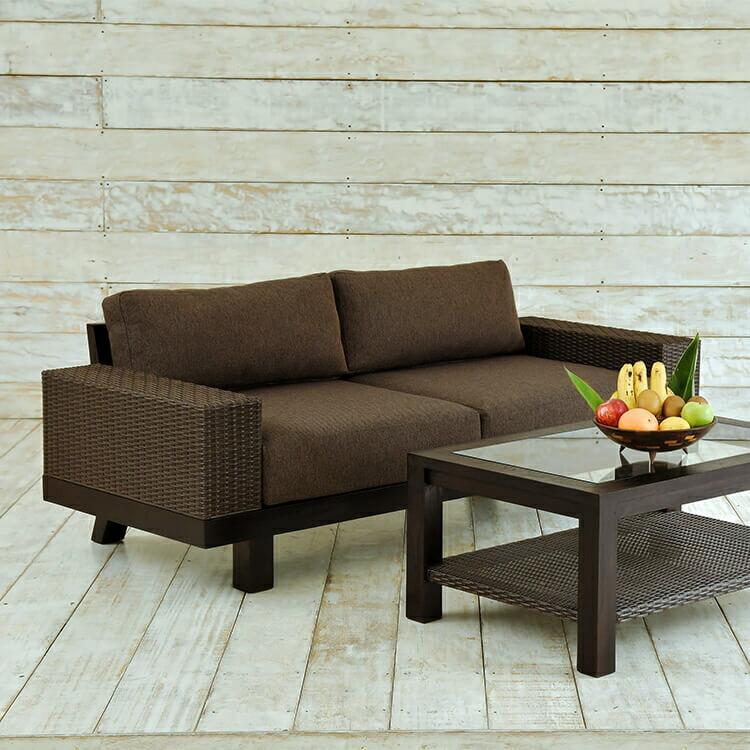 ラタン調 ソファ リゾートソファ バリ風ソファ リゾート家具インテリア