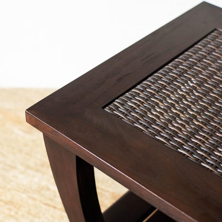 アジアン家具 ガラス天板 ローテーブル センターテーブル リビング