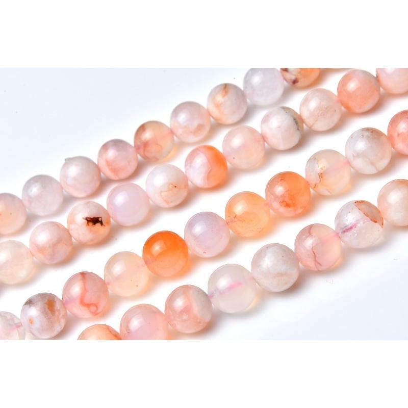 チェリーブロッサムアゲート 桜瑪瑙 8mm 1連（約38cm）_R5815-8