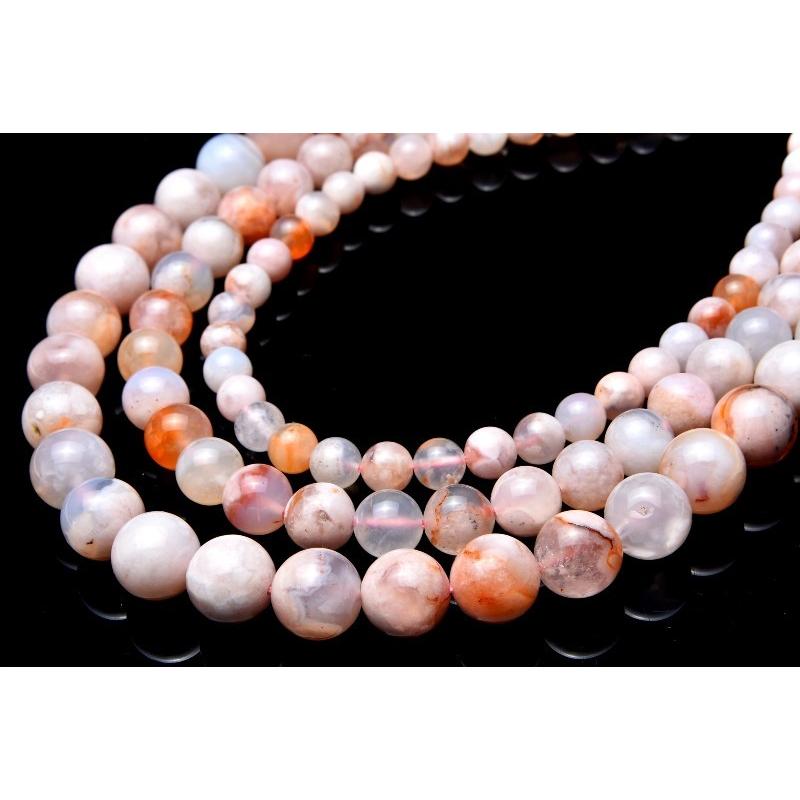 チェリーブロッサムアゲート 桜瑪瑙 8mm 1連（約38cm）_R5815-8