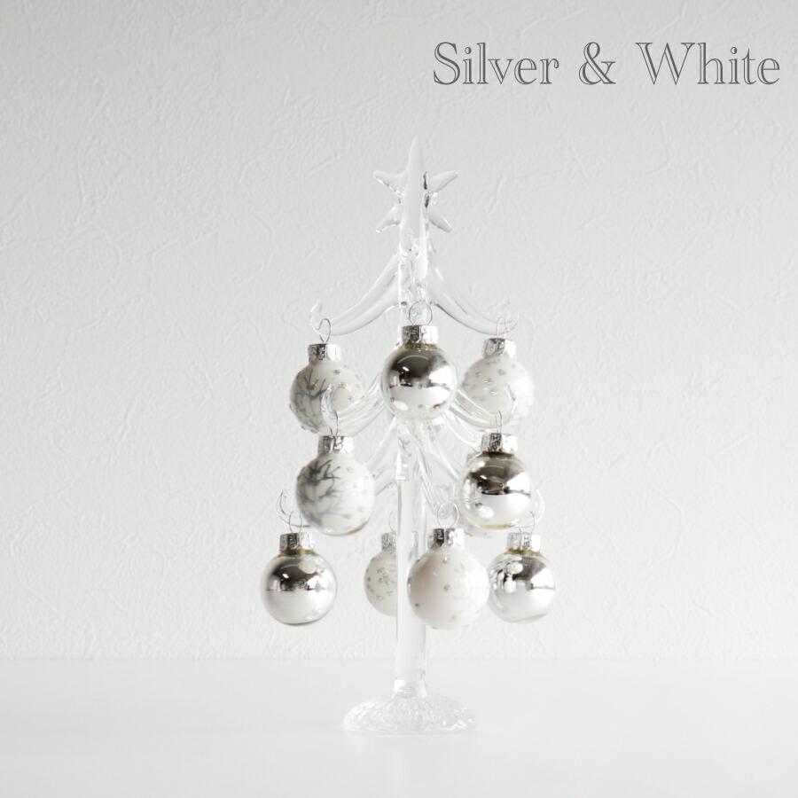 The Joy Luck Club】グラスオーナメントツリー M 20cm シルバー