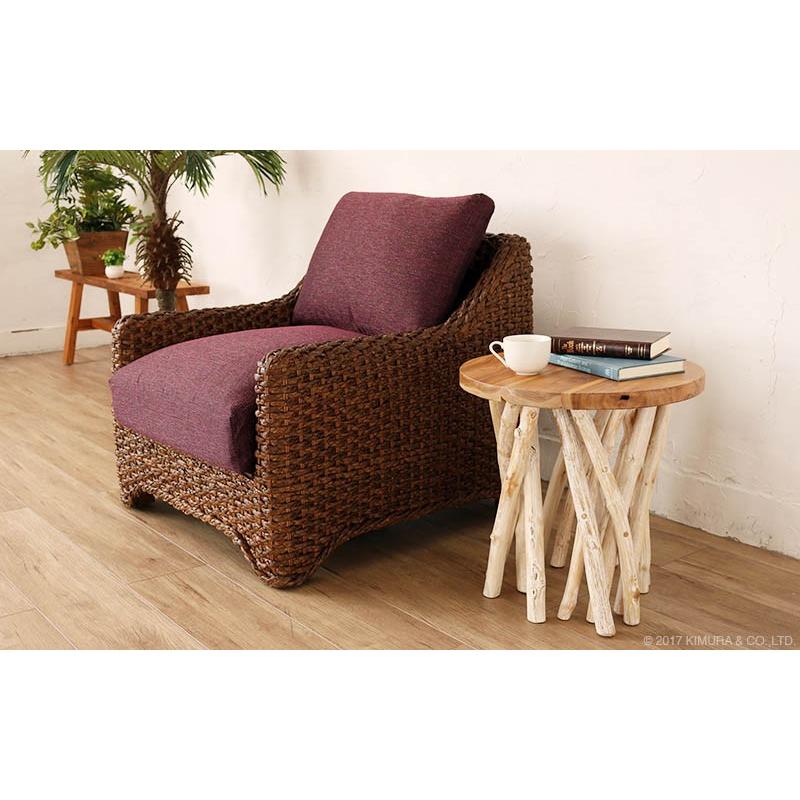 アジアン家具 サイドテーブル 机 花瓶台 おしゃれ 玄関 チーク無垢木製