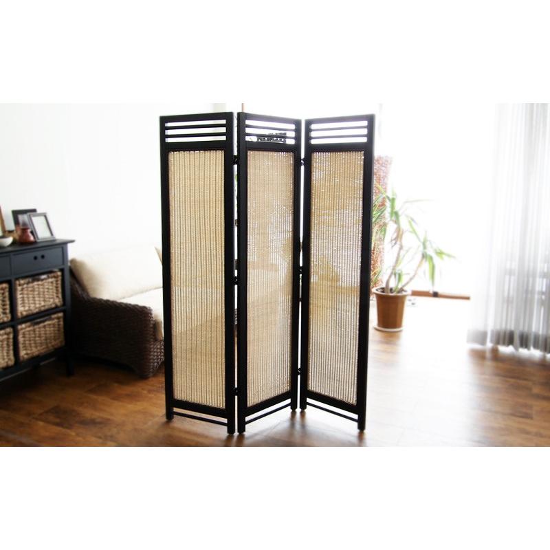 間仕切り 3連 パーテーション おしゃれ ラタン アジアン SW07N 爆買
