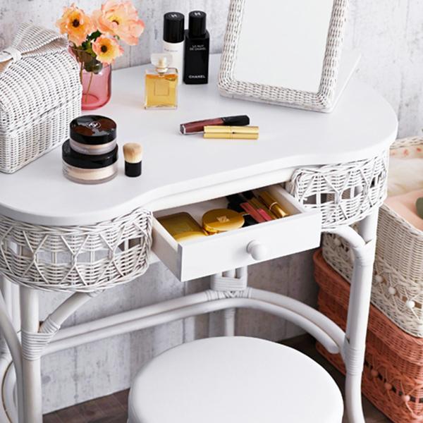 デスク ドレッサー ラタン テーブル コンパクト 机 家具 木製 アジアン