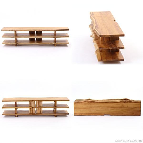 テレビ台 テレビボード 150cm幅 おしゃれ ラック 3段 木製 チーク無垢