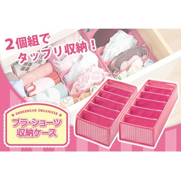アイメディア ブラ ショーツ 収納ケース 2個組 ピンク A-03