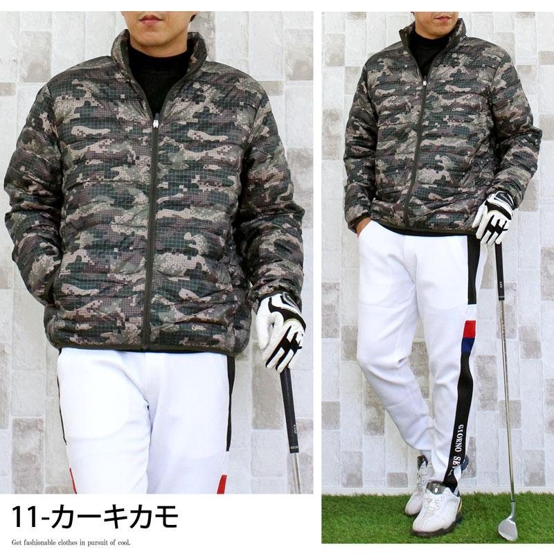 ゴルフ ダウンジャケット メンズ ゴルフウェア ナイロン 中綿 撥水加工