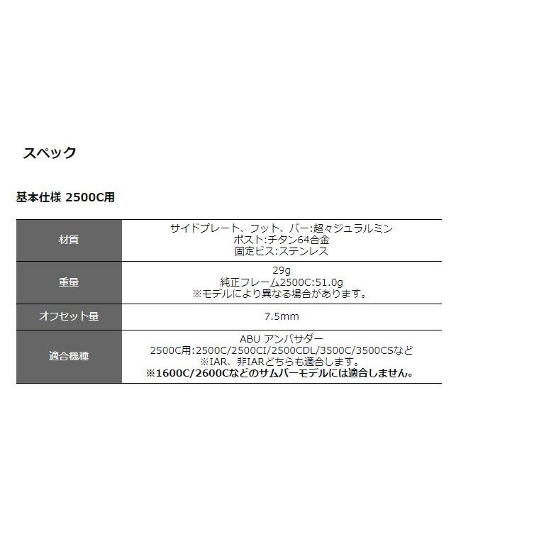 アルミオフセットフレーム7.5 2500C 2501C AOF-MF75-2500C 金メッキ