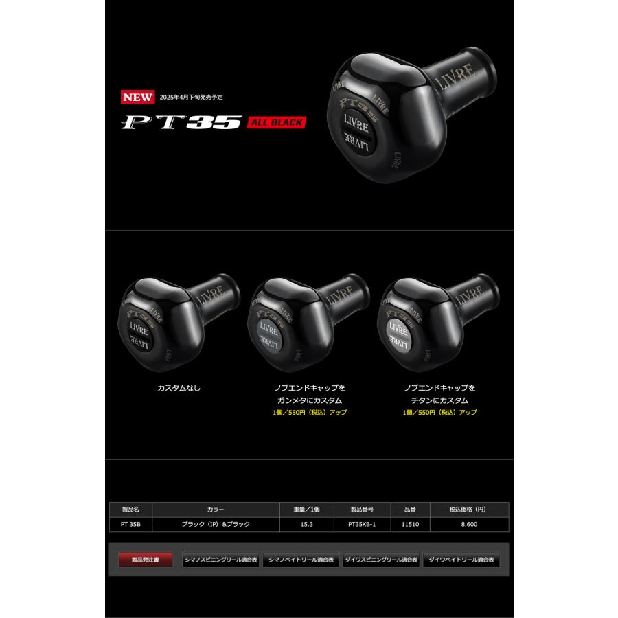 Bプロジェクト PT35B Livre リブレハンドルノブ 1個 ブラック