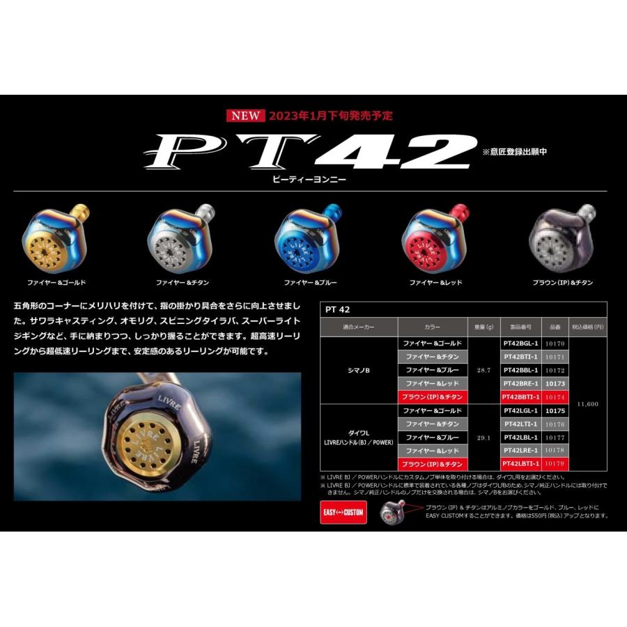 リブレ PT42 1個 Livre ファイヤー ブラウンIP リブレ カスタムノブ
