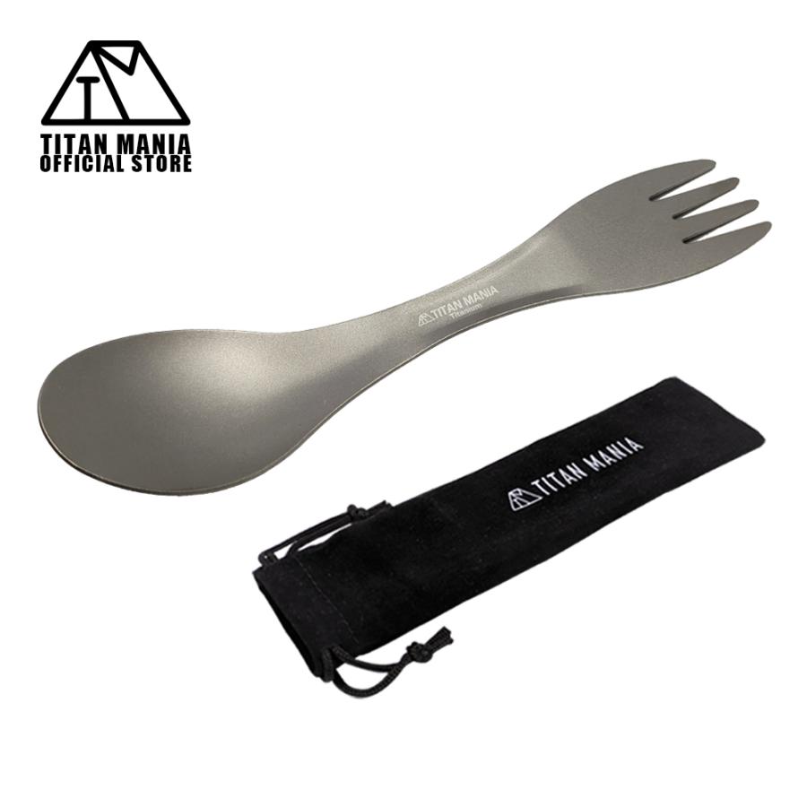 TITAN MANIA（チタンマニア） カトラリー チタン製 2in1 一体型 ソロ