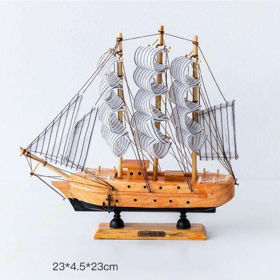 帆船 オブジェ 置物 手作り 模型 木製帆船モデル 風水置物 幸運 縁起物
