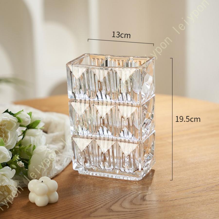 花瓶 フラワーベース おしゃれ ガラス 小さい 北欧 四角 シンプル