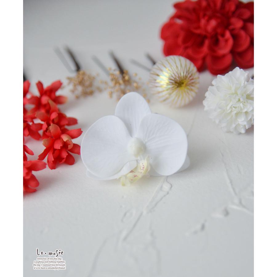 七五三 髪飾り 紅白の和装かみかざり | 753 花 ヘッドドレス 3歳 7歳