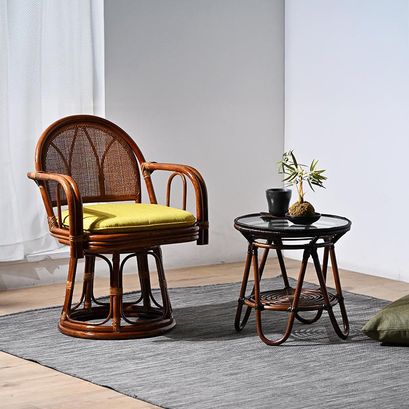 最安値に挑戦！籐の椅子 回転チェア 座面高40cm パーソナルチェア