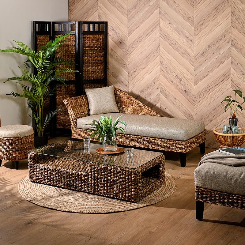 Baliバリ島バナナリーフ製ソファ ベージュ Baliバリ島バナナリーフ製