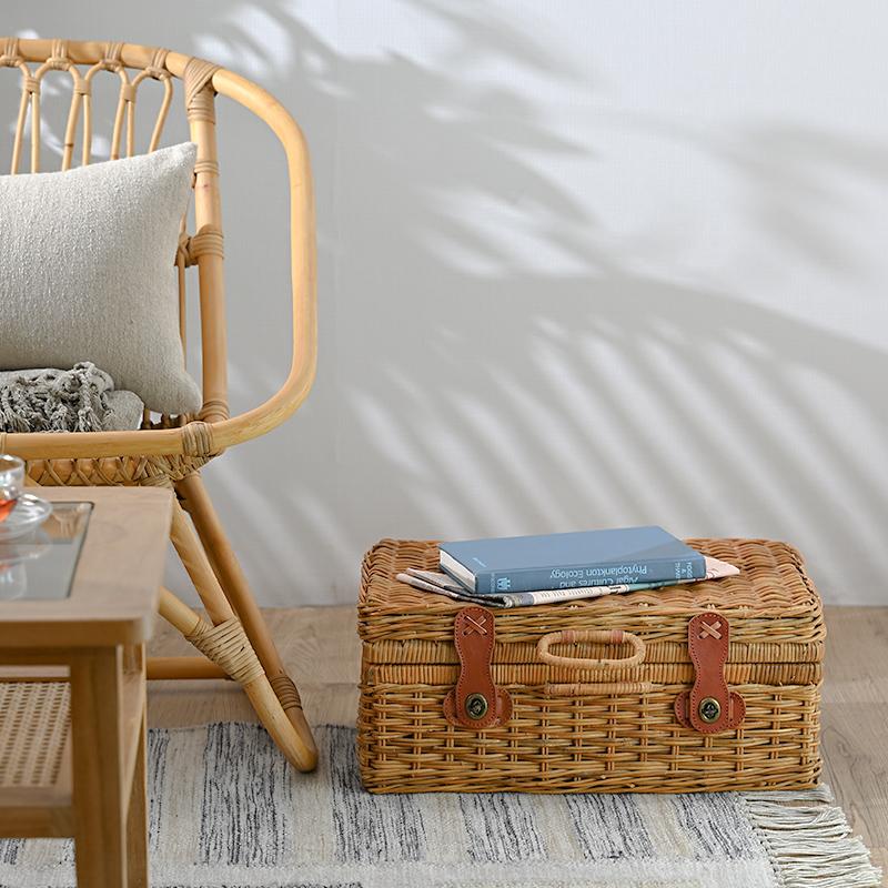 トランクバスケット ピクニックバスケット かご 籐 ラタン 収納 ケース